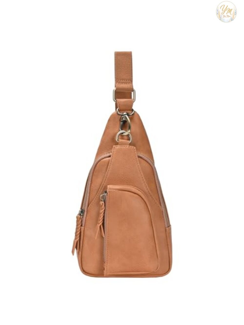 Vegan Leather Crossbody Sling Bag with Adjustable Shoulder Strap